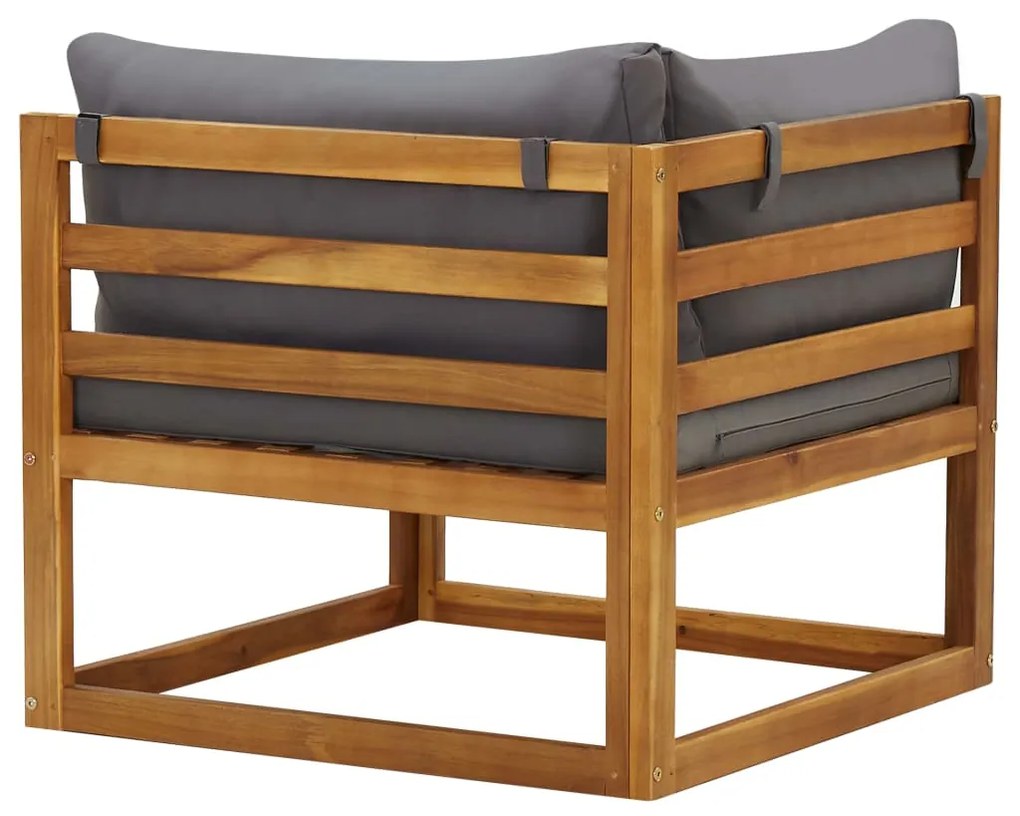 Sofás de canto seccionais c/ almofadões 2 pcs cinzento-escuro