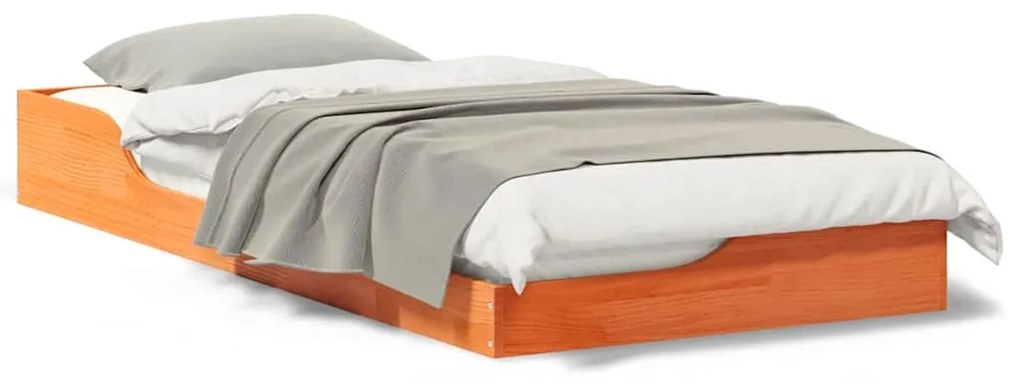 Estrutura de cama de chão Castanho-mel 80 x 200 cm
