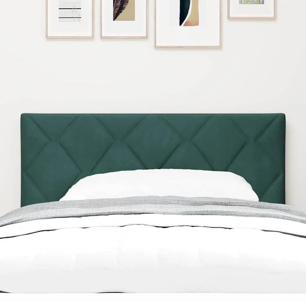 Cabeceira Diamante Verde Escuro - 90cm em Veludo
