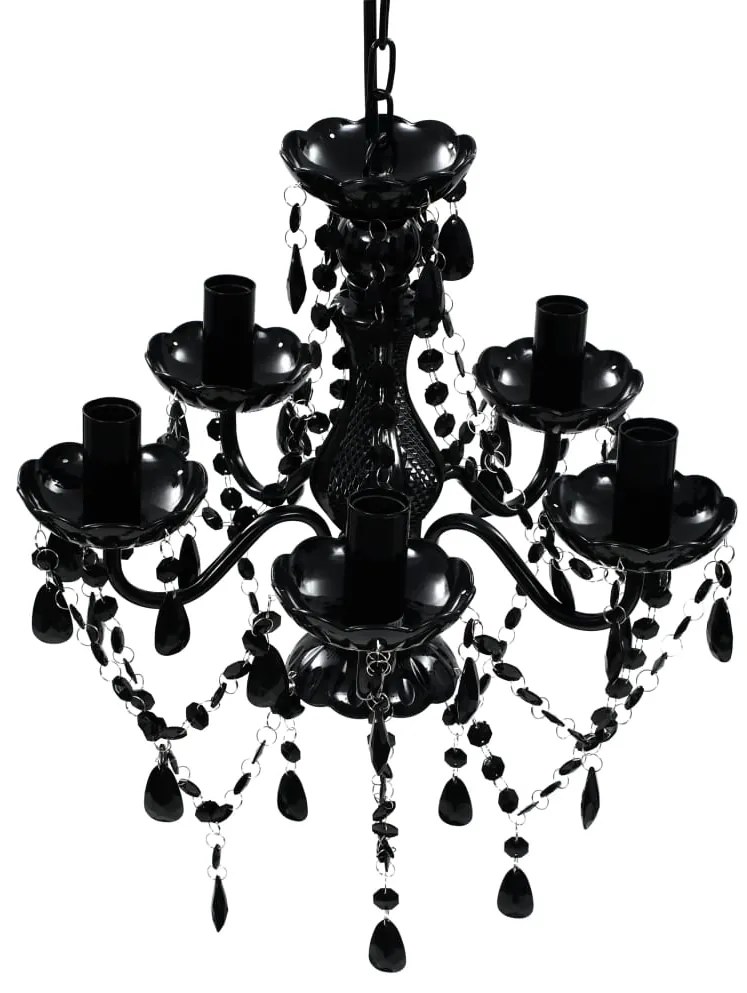 Lustre preto com 5 lâmpadas
