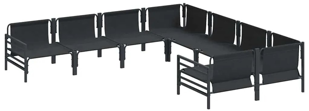 Conjunto de Sofá de Jardim 8 pcs Antracite Aço