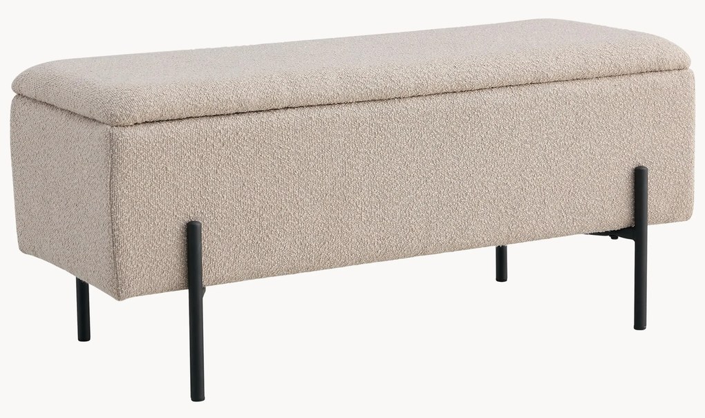 Banco estofado em bouclé com arrumação Watford