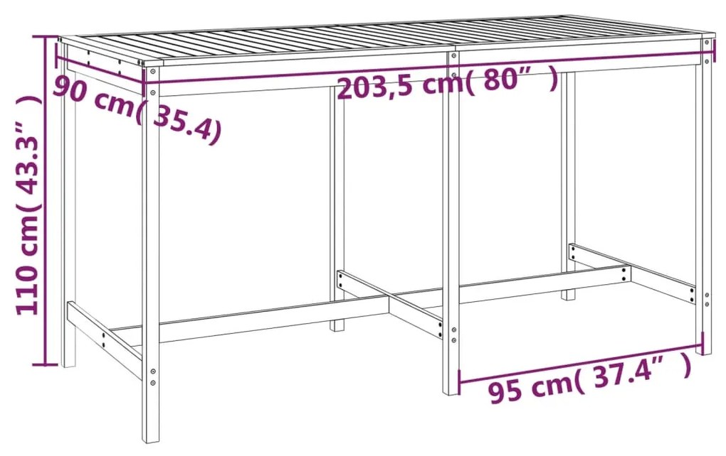 9 pcs conjunto de bar para jardim pinho maciço cinzento