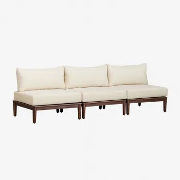 Sofá Modular De Jardim De 3 Peças Em Acácia Giulia Castanho-acácia Escuro - Sklum