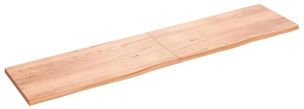 vidaXL Tampo de mesa 220x50x(2-4) cm carvalho tratado castanho-claro