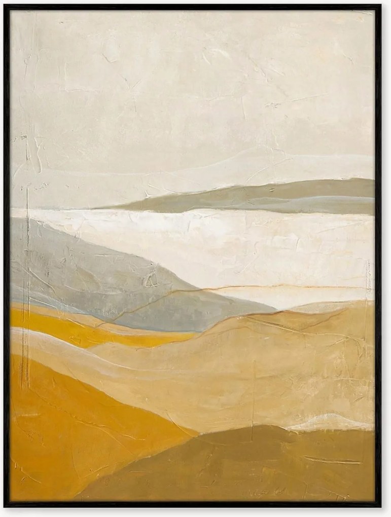 Quadro em tela pintado à mão emoldurado Yellow Field