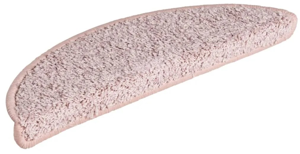 Tapete/carpete para degraus 15 pcs 56x17x3 cm rosa claro