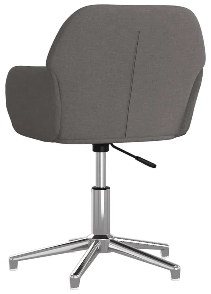 Cadeiras de jantar giratórias 2 pcs tecido cinzento-escuro