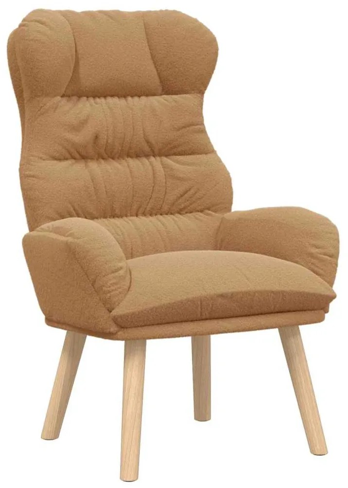Poltrona Relaxante vidaXL Bege em tecido semelhante a lã