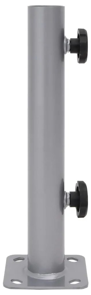 Base de guarda-sol para poste de Ø32/34/38 mm aço prateado