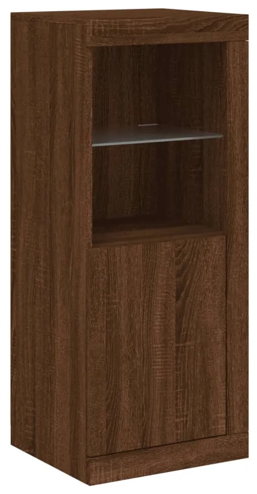 Aparador com luzes LED 41x37x100 cm carvalho castanho