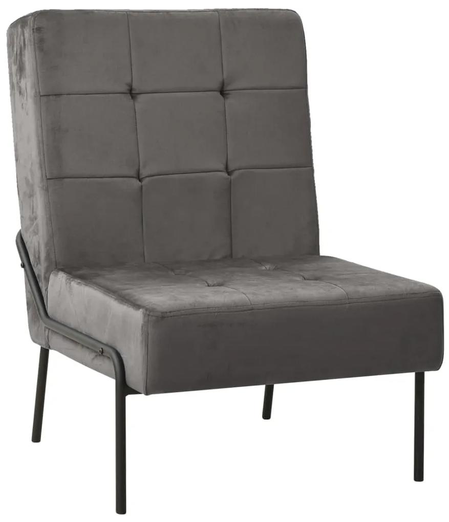 Cadeira de descanso 65x79x87 cm veludo cinzento-escuro