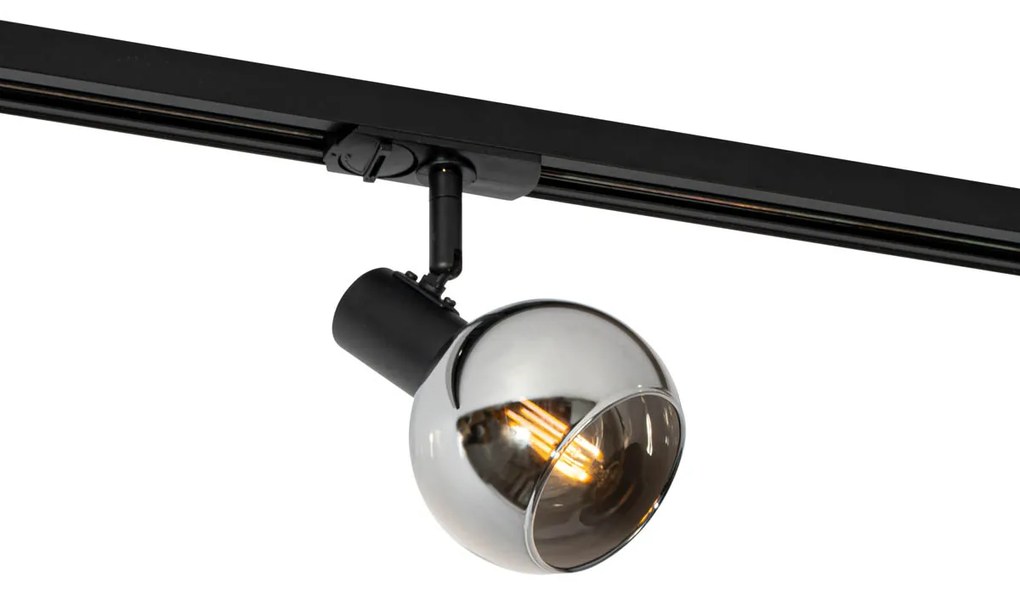 Foco preto moderno para sistema de calhas monofásico - Iconic Lava