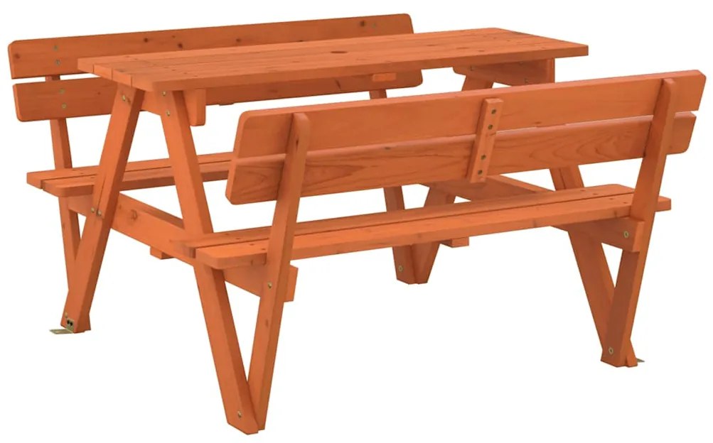 Mesa piquenique 4 crianças c/ orifício guarda-sol abeto maciço