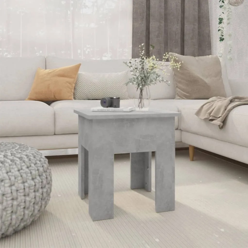 vidaXL Mesa de centro 40x40x42 cm aglomeraco cinzento cimento