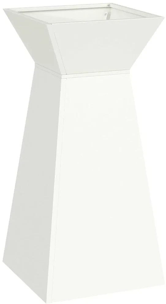 Vaso de Jardim em Pilar com Tigela Branca 35x35x73 cm - , feito de aço