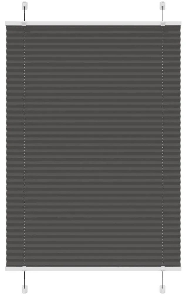 vidaXL Preto Plissada Cega 95x100 cm Largura Tecido 94,4 cm Poliéster