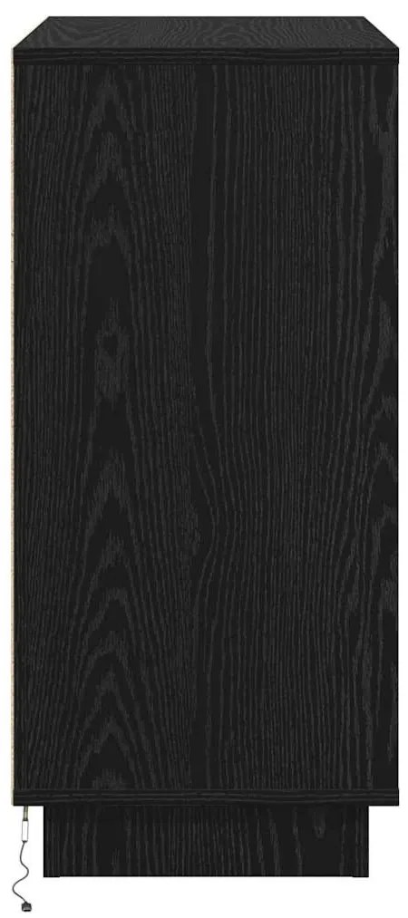 Sideboard com LED Madeira Carvalho Preto 71x34,5x75 cm