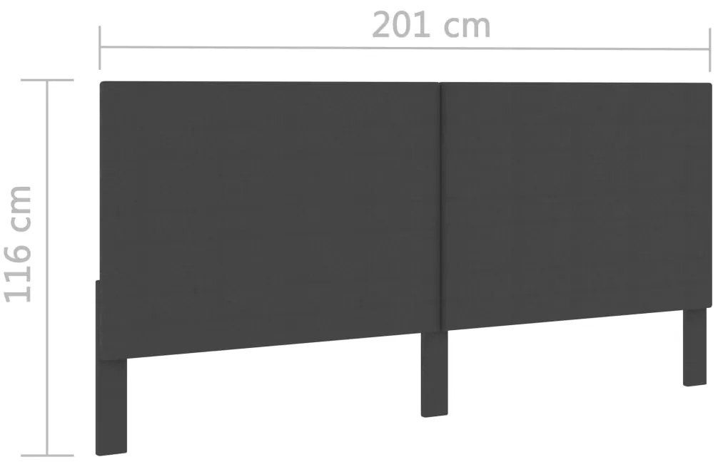 Cabeceira de cama 200x200 cm tecido cinzento-escuro