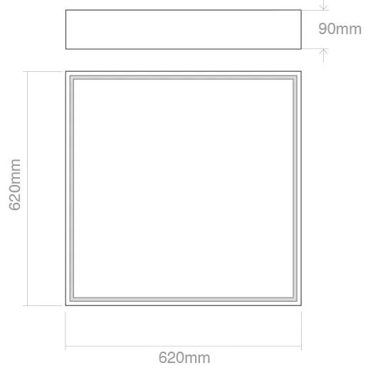 Caixa para painel Led 60x60cm madeira maciça