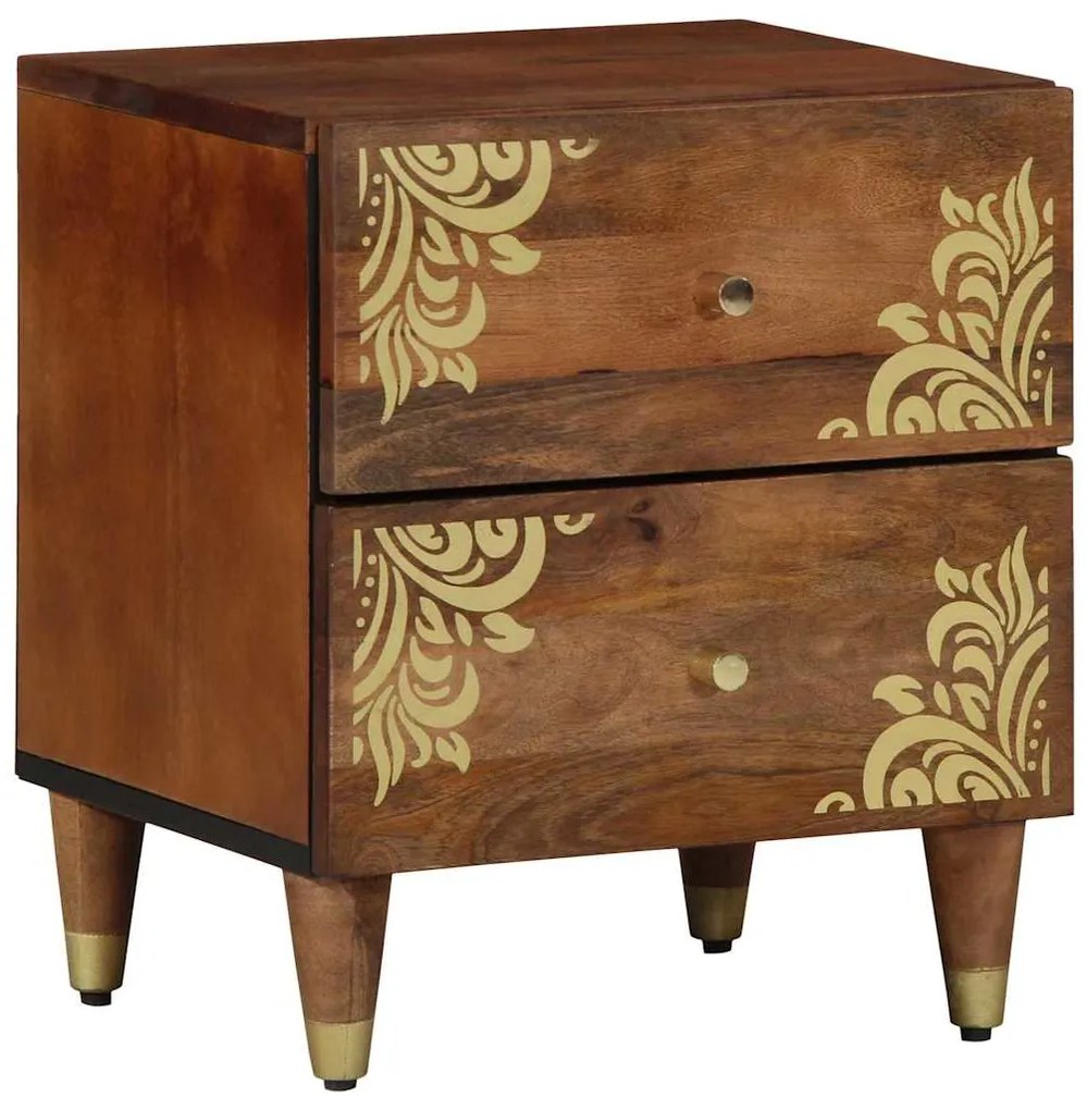 vidaXL Armário de Cabeceira com gaveta castanho mel 40 x 33 x 46 cm