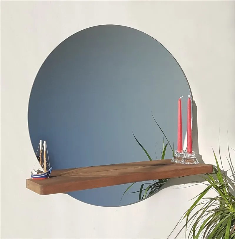 Espelho SUNSET – Nogueira – 70x70 cm