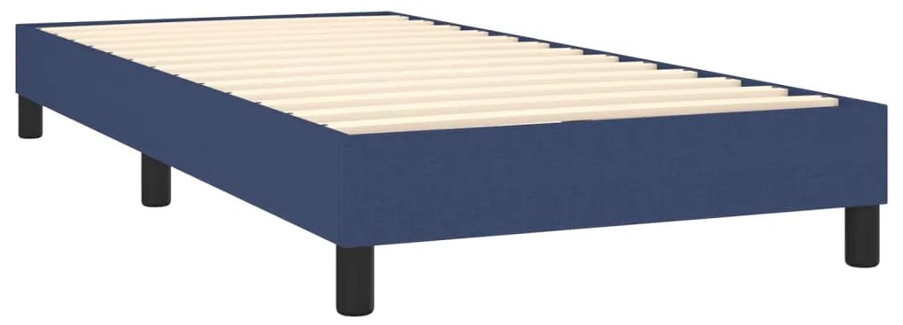 Cama box spring c/ colchão e LED 80x200 cm tecido azul