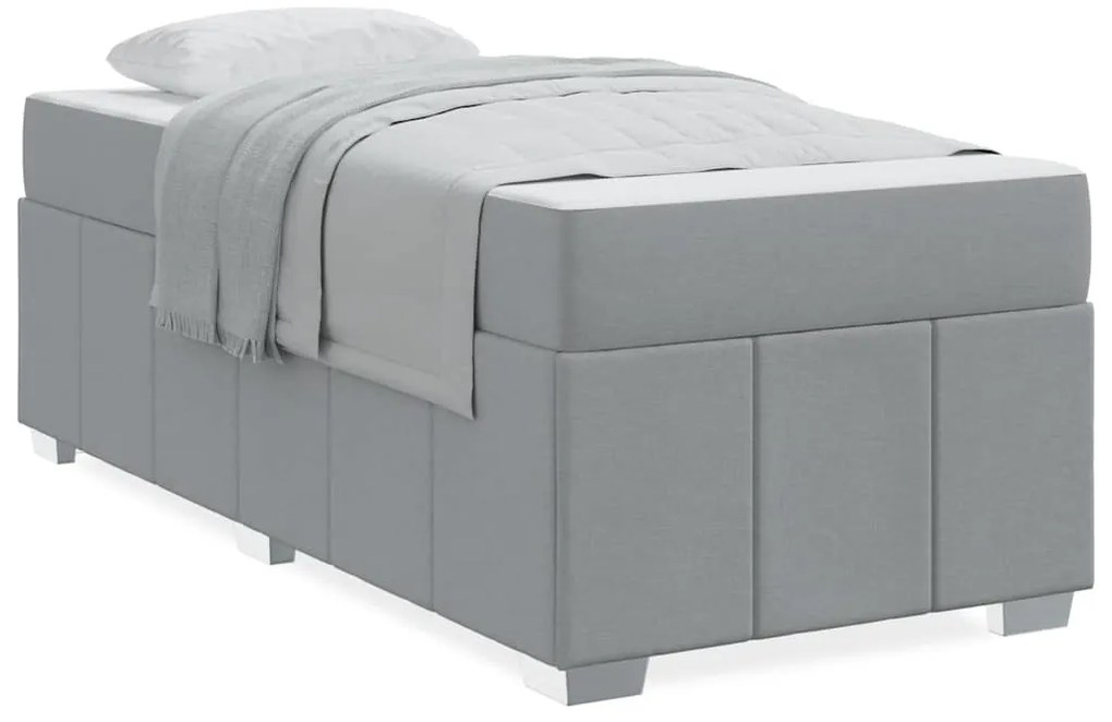 Estrutura da Cama Cinzento-claro 90 x 200 cm tecido