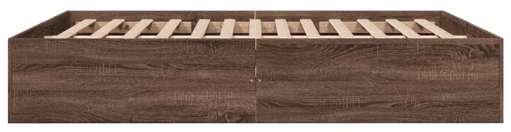 Estrutura de cama 150x200cm derivados madeira carvalho castanho
