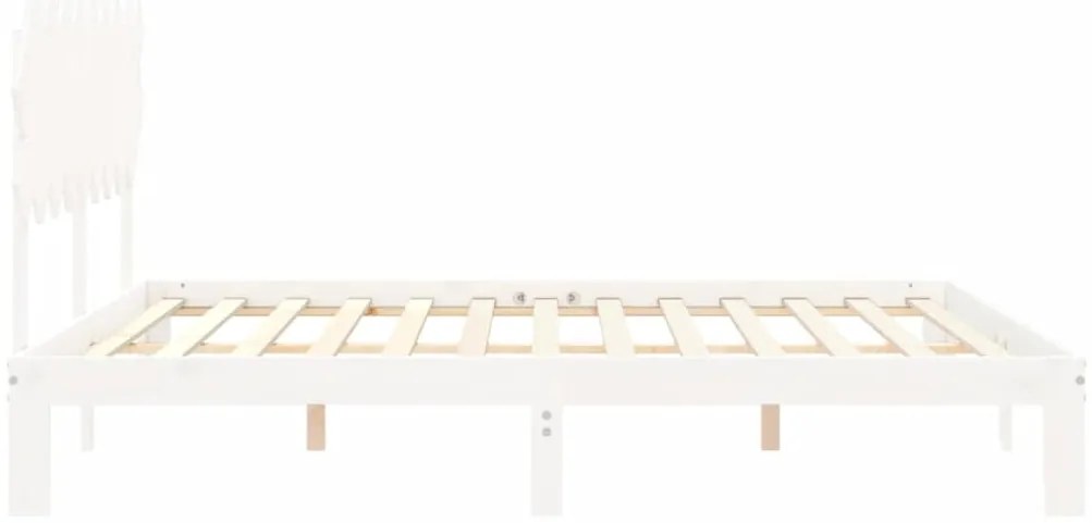 Estrutura cama Super King Size c/ cabeceira madeira branco