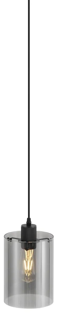 Foco moderno preto com vidro fumado para sistema de calha monofásico - Iconic Dome