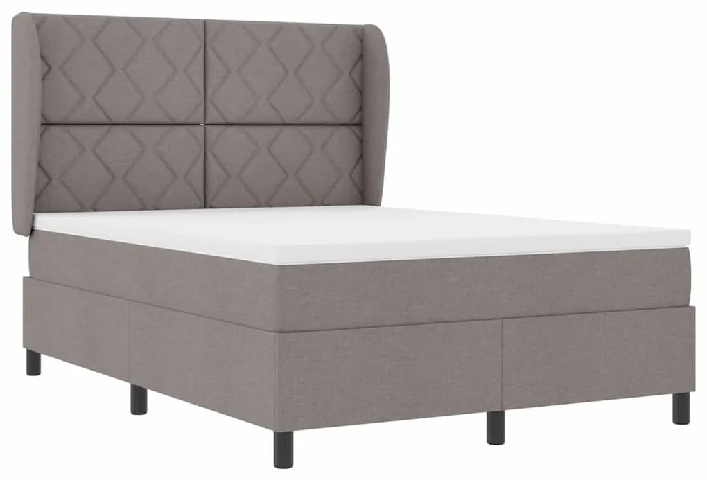 Cama com Estrado e Colchão Taupe, 160x200 cm