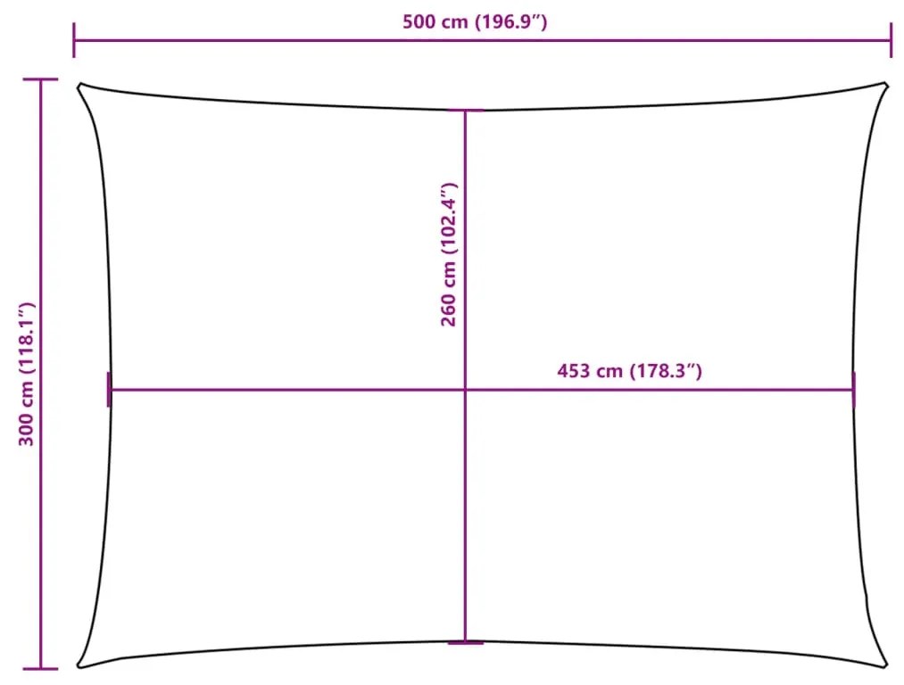 Para-sol estilo vela tecido oxford retangular 3x5 m amarelo