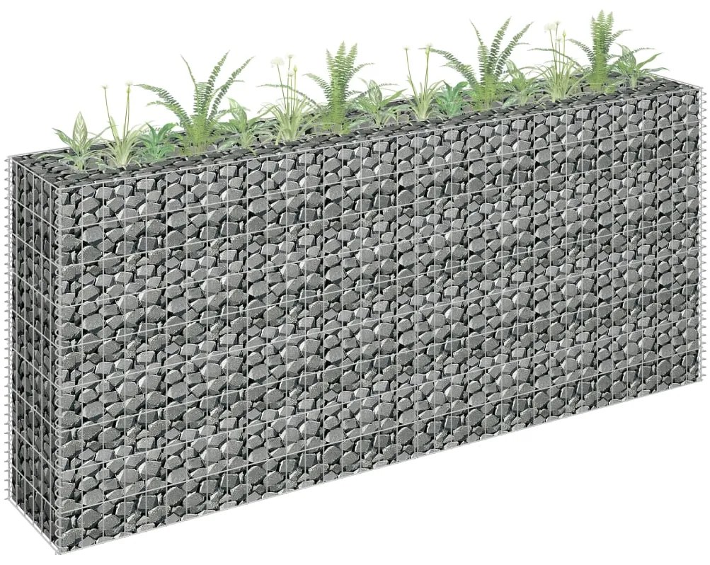 Canteiro elevado/cesto gabião 180x30x90 cm aço galvanizado