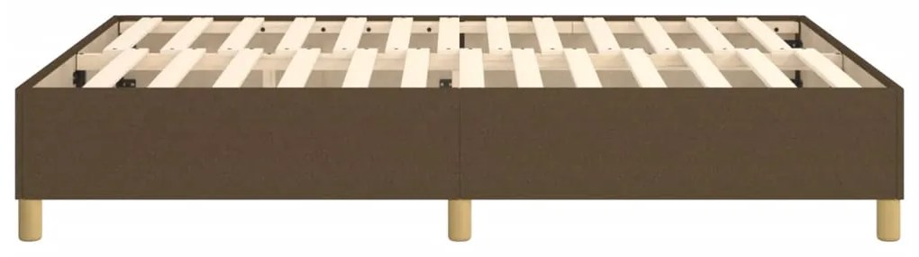 Estrutura de cama sem colchão 140x200 cm tecido castanho-escuro