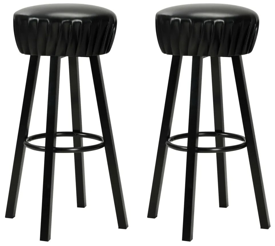 vidaXL Bancos de bar 2 pcs couro artificial preto
