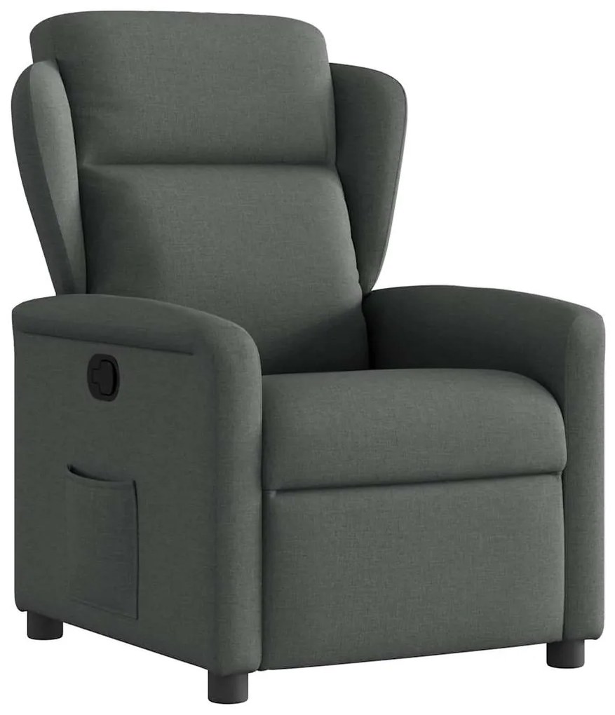 vidaXL Poltrona reclinável tecido cinzento-escuro