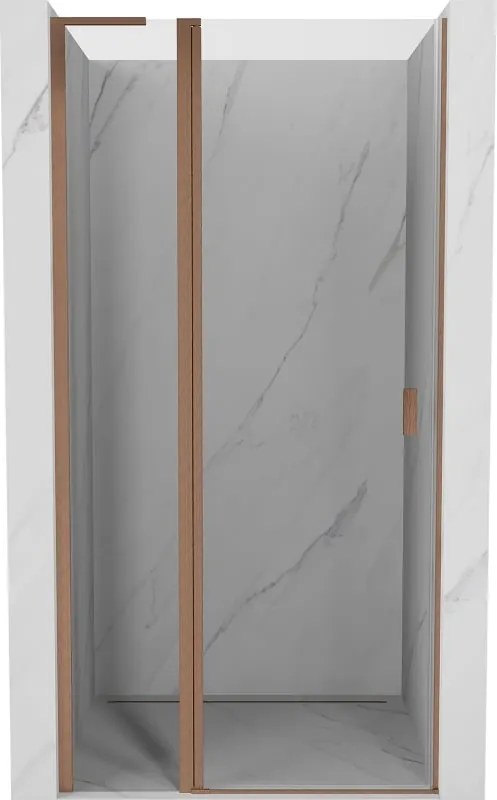 Mexen Mist L porta de duche articulada 120 cm, transparente, cobre escovado - 8A4L-120-000-65-00