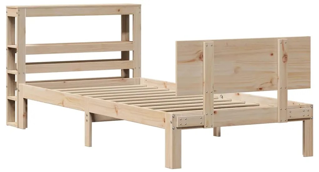 Estrutura de cama com cabeceira 90x190 cm pinho maciço