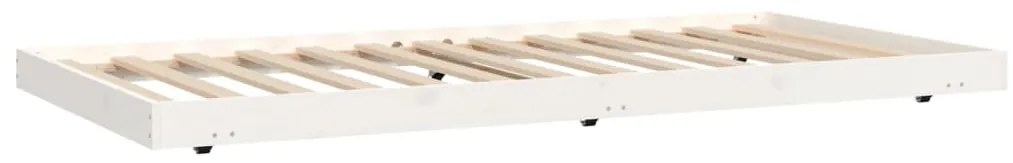 Cama sem colchão 90x200 cm madeira de pinho maciça branco