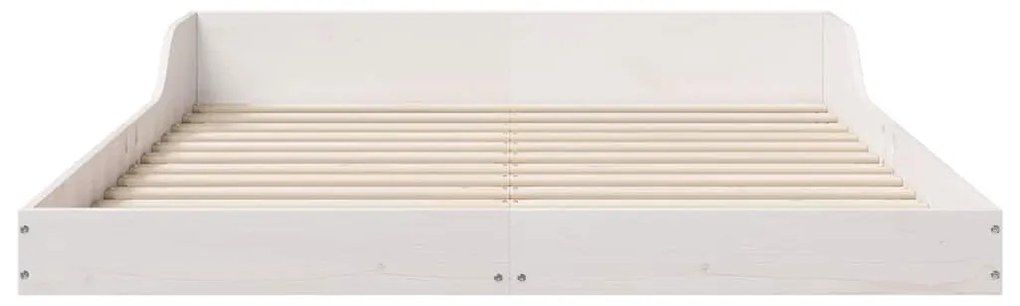 Estrutura da Cama Branco 140 x 190 cm Madeira de pinho maciça