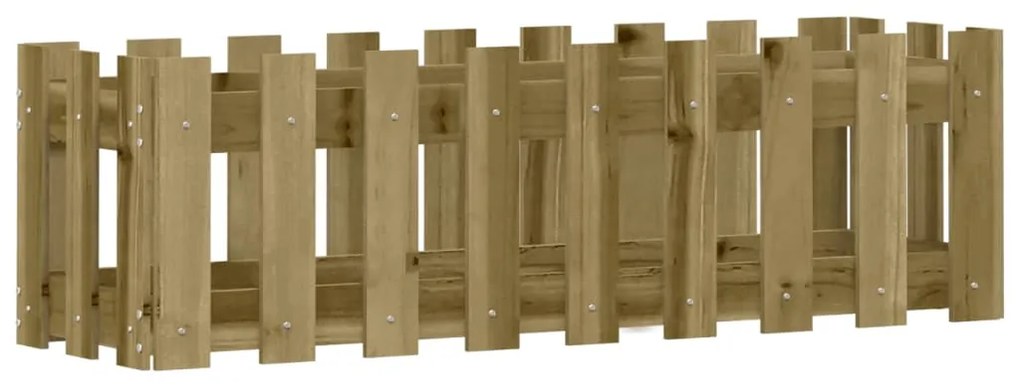 Canteiro elevado c/ design cerca 100x30x30 cm pinho impregnado