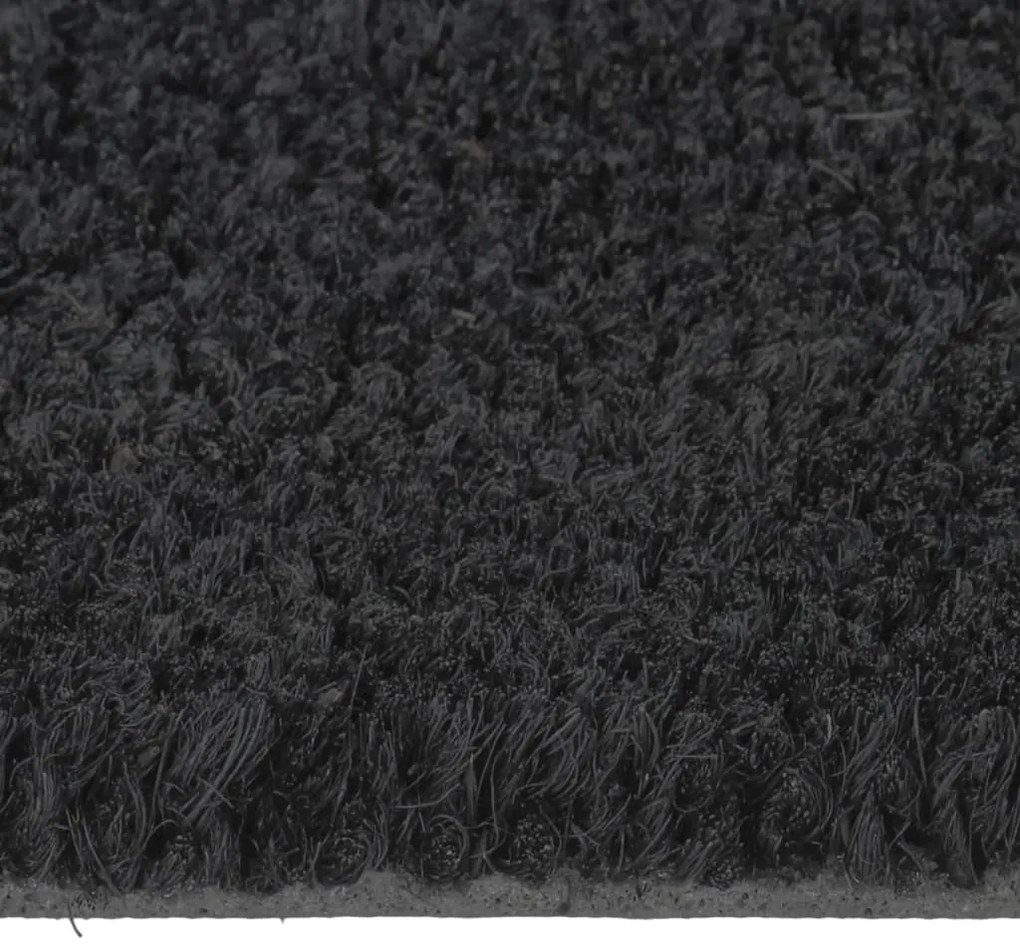 Tapete de porta semicircular 40x60 cm fibra coco tufada preto