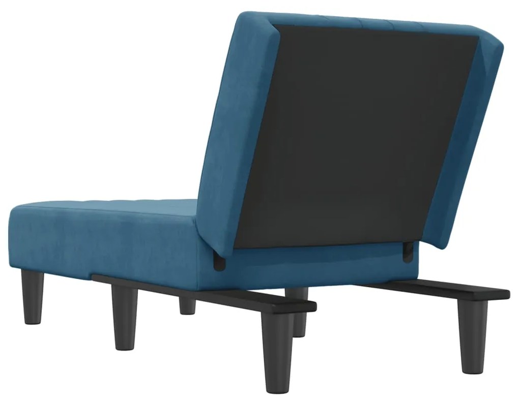 Chaise longue veludo azul