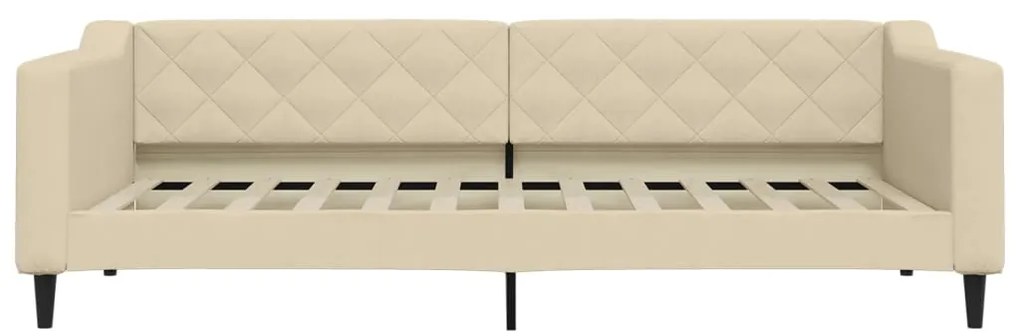 Sofá-cama com colchão 90x200 cm tecido cor creme