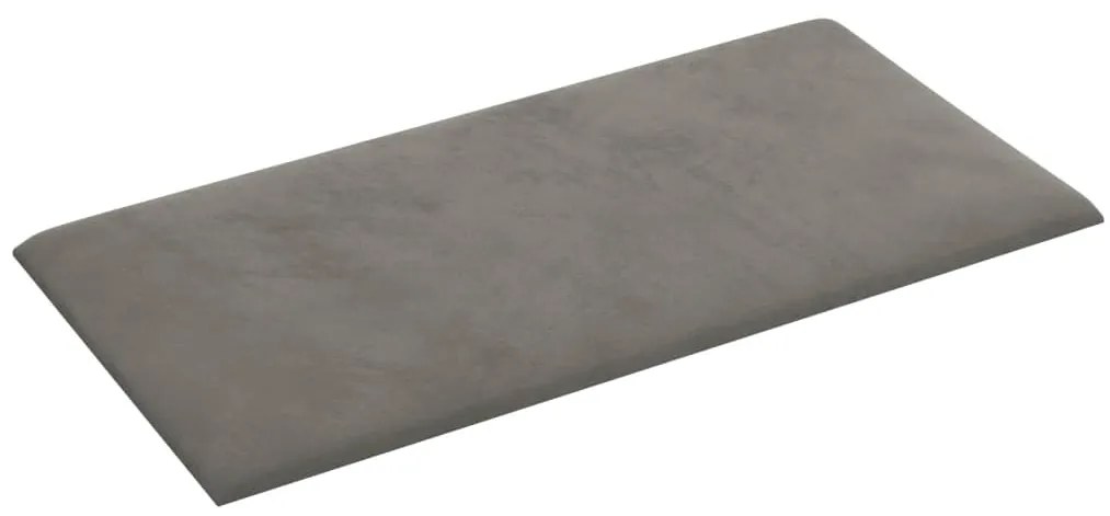 Painel de parede 12 pcs 60x30 cm veludo 2,16 m² cinzento-claro