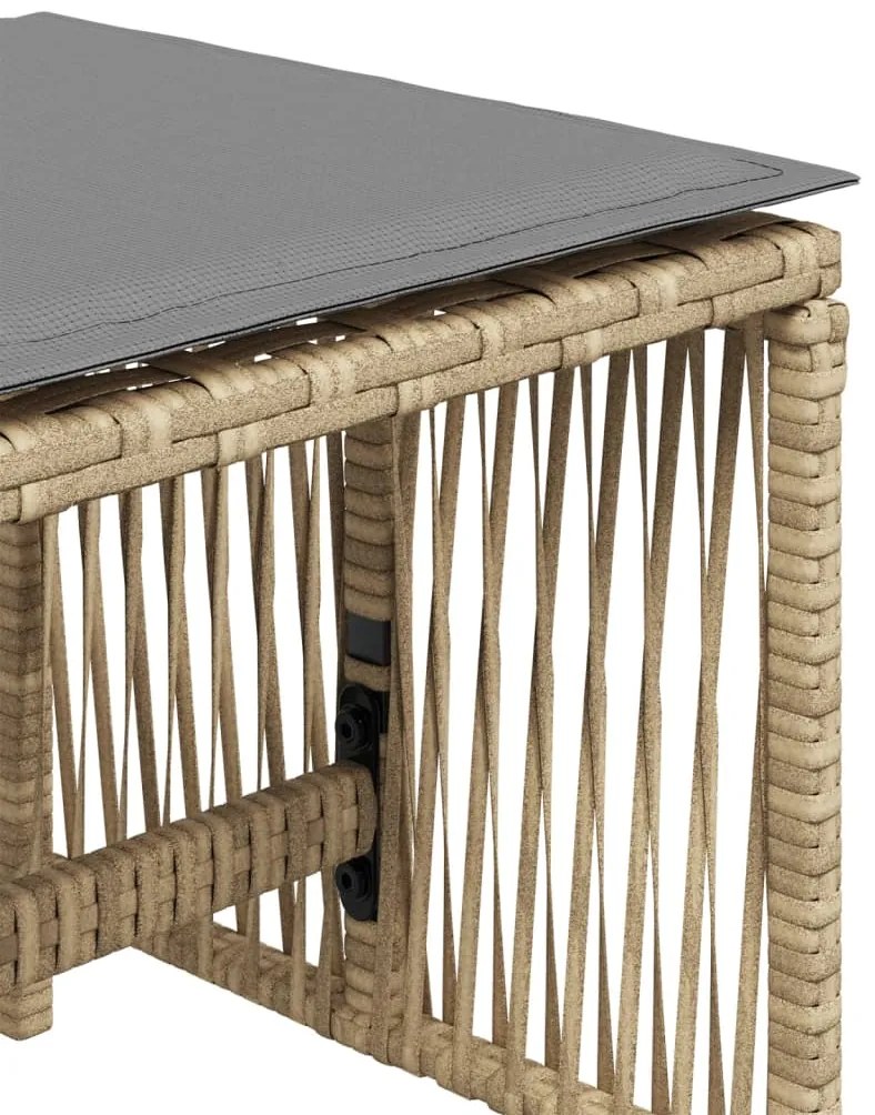 Bancos jardim almofadões 4 pcs 41x41x36 cm vime PE mistura bege