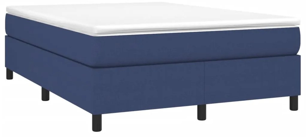 Estrutura de cama sem colchão 140x190 cm tecido azul