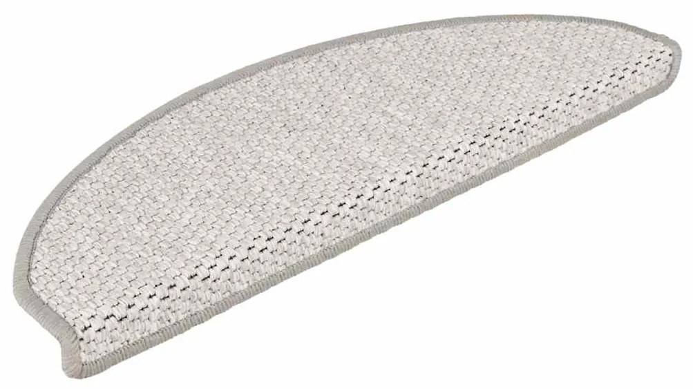 Tapetes escada adesivos aspeto sisal 15pcs 65x21x4 cm platinado