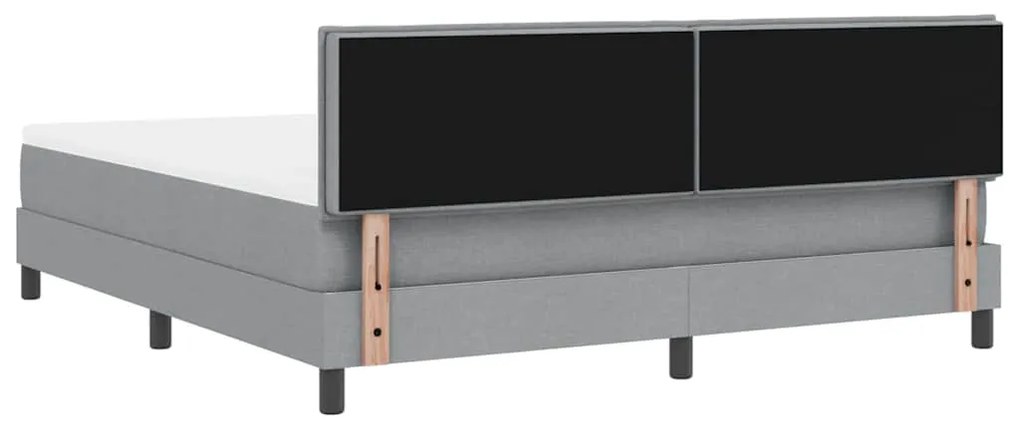Cama Box Spring com Colchão Cinza Claro 180x200 cm Tecido